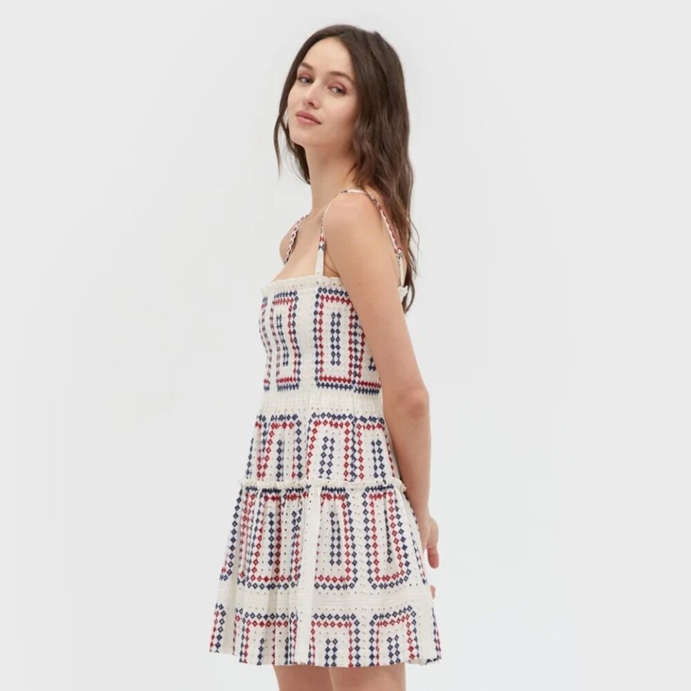 Hill House The Seraphina Mini Nap Dress | Geo Eyelet